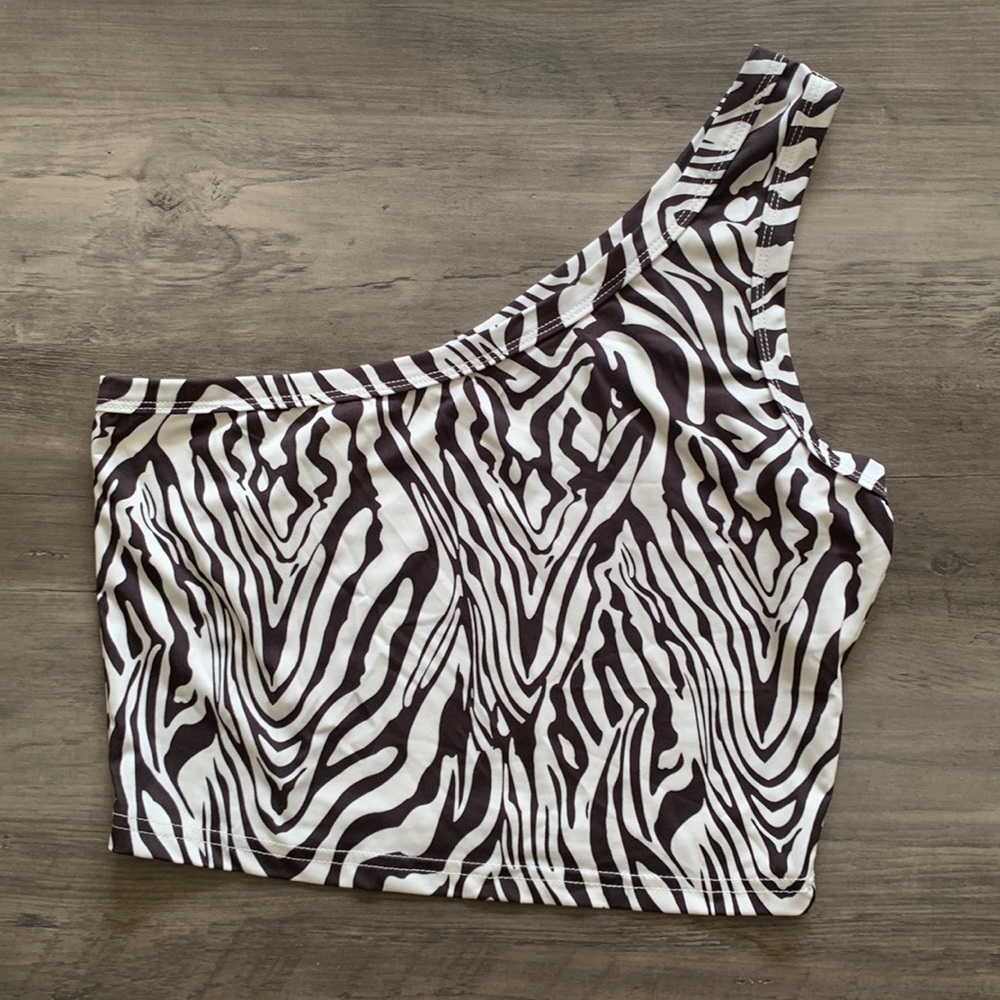 Shein off the shoulder zebra print top women’s size large